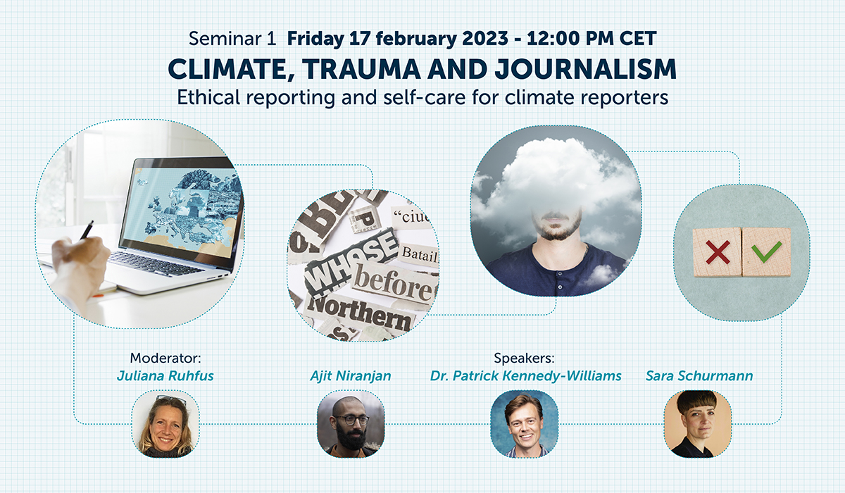 journalismfund's tweet photo. ➡️NEW #EVENT ALERT⬅️
💻Join our #webinars on #climate crisis reporting, trauma and journalism @DartCenter

Webinar 1️⃣
🗣 @NiranjanAjit Dr. Patrick Kennedy-Williams from @CPsychologists @SaraSchurmann 
📅Friday 17 February 2023
🕒12PM CET
👇 Sign up TODAY!
https://t.co/8fphPVb5aH https://t.co/2f63FjkqRY