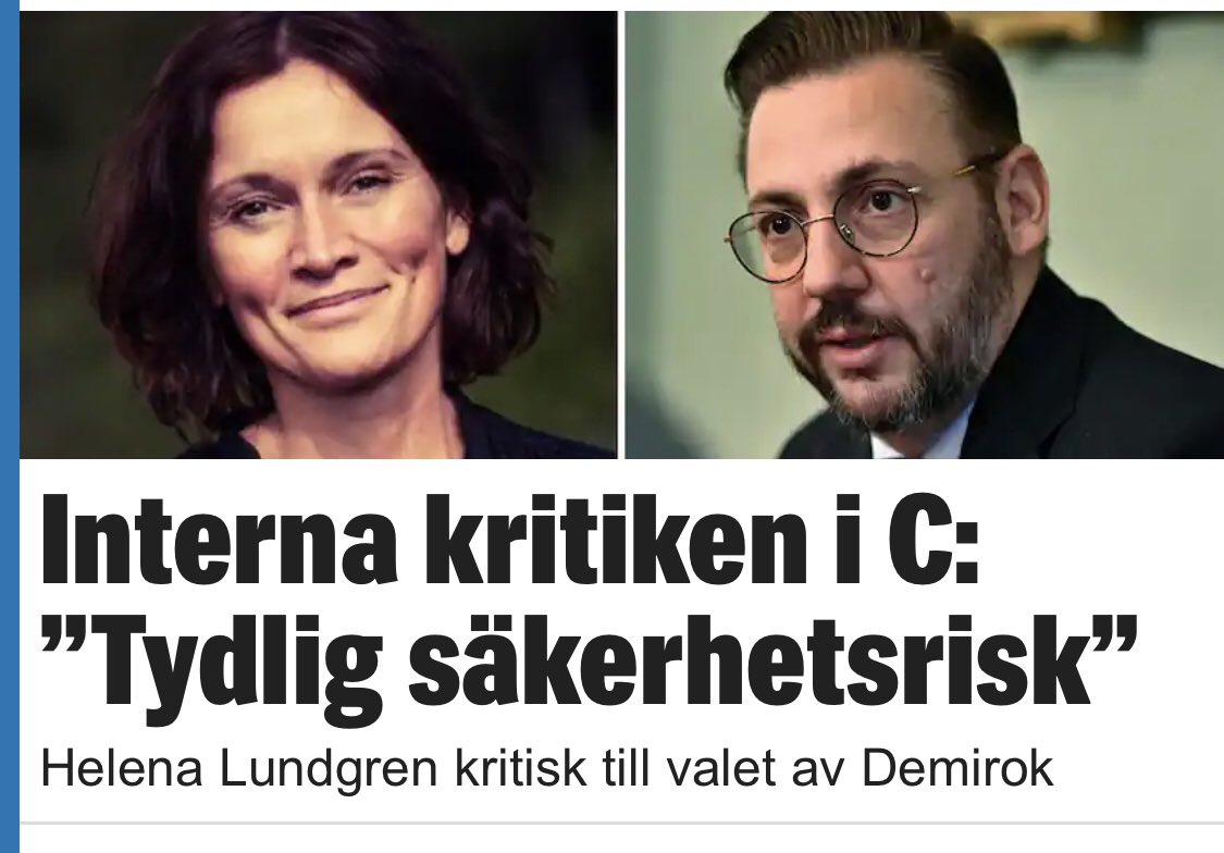 katjanouch's tweet photo. Om Helena Lundgren blev partiledare kanske det skulle finnas hopp för Centerpartiet att åter bli böndernas parti. Med Skallkrock vid rodret kan de lika gärna gå under. #svpol #migpol https://t.co/YxhP56pQUL