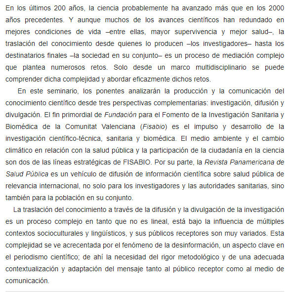 📢🤩Próximo seminario:  El continuum investigación-difusión-divulgación en ámbitos médico-sanitarios y los retos de la crisis climática.
📆 7 de febrero de 2023, a las 17h 
🔗Acceso:  bit.ly/3GNuHCV
¡Os esperamos!
#UjiCiència
