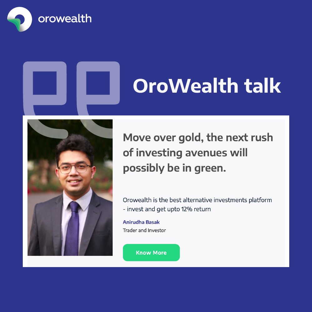 orowealth's tweet image. We were mentioned by Anirudha Basak, who is a trader and investor, on his LinkedIn post, where he shared the perks of investing with Orowealth. 
#orowealth #altwithoro #balancedportfolio #alternateasset #financialhealth #financetips #finance #wealthbuilding #wealthcreation