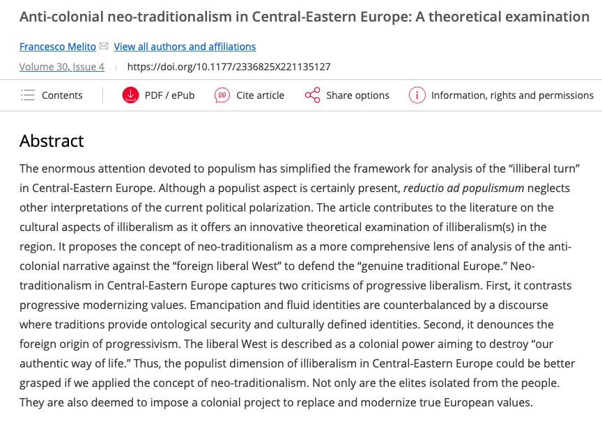 Don't forget to check out the New Perspectives special section on Coloniality, including Francesco Melito writing on anti-colonial neo-traditionalism in Central and Eastern Europe.