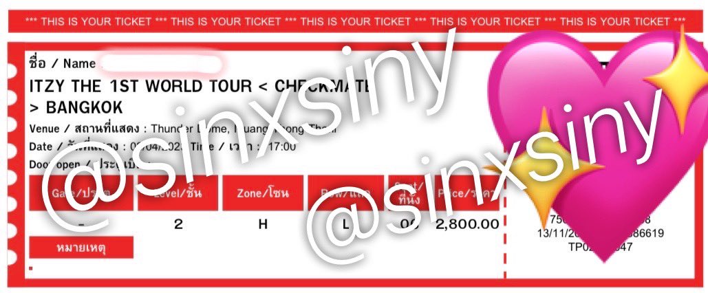 sinxsiny's tweet photo. ปล่อยบัตร

2800บาท โซน  H ไม่บวกเพิ่ม/ไม่ลดราคา
สนใจสอบถามรายละเอียดเพิ่มเติม DM มานะคะ

พอดีวันคอนเค้าติดธุระแล้วเลื่อนไม่ได้

#The1stWorldTourCheckmate #ITZYThe1stWorldTour_BKK 
#ตลาดนัดitzy #ตลาดนัดmidzy #ตลาดนัดอิทจี #ตลาดนัดอิดจี #ตลาดนัดมิดจี #ตลาดนัดมิทจี https://t.co/2ELdXA2mc1