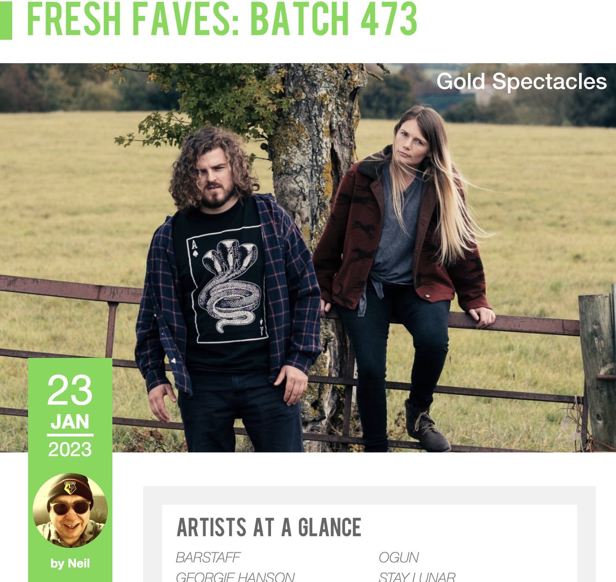 My reviews of the weekend's @freshnet faves, as voted by our readers, are now published ft: @barstaffband @GHansonMusic @GoldSpectacles @Harbottle_Jonas @HENSBENS @ogun_official @staylunar @somehappything @thekubricks @tugboatcptnband freshonthenet.co.uk/2023/01/faves4…