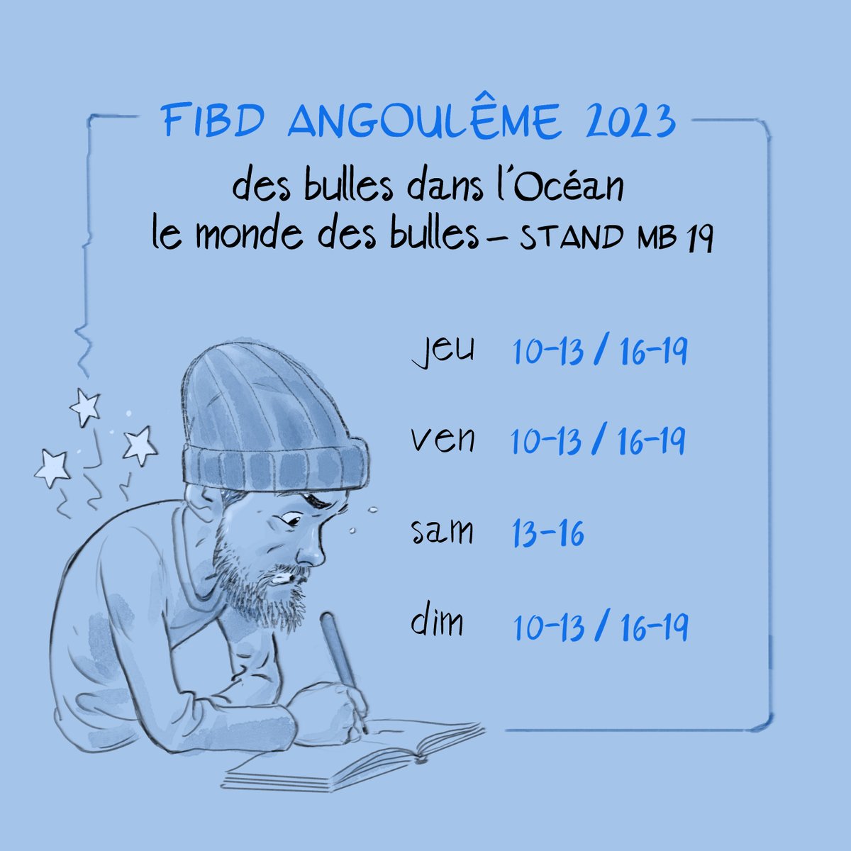 Here my schedule for the FIBD Angoulême 2023. See you there! @bdangouleme . #FIBD #Angouleme