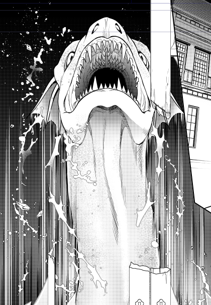 物語の中の人68話、明日正午公開予定から一コマ。ドラゴンがでたぞー!(ま) 