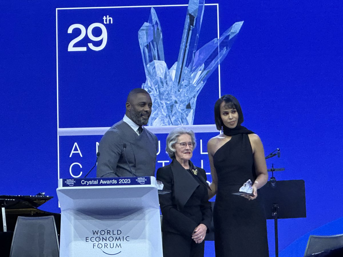 LandrySigne's tweet photo. #Davos23 Highlight2: Creative industries are critical to well-being &amp; inclusive prosperity. Stay tuned for my report! Enjoyed brief interactions with @iamwill @IdrisElba @AngeliqueKijo. Congrats to Idris &amp; Sabrina for winning the 2023 Crystal Award! @Thunderbird @BrookingsGlobal https://t.co/8sITAEgKwX