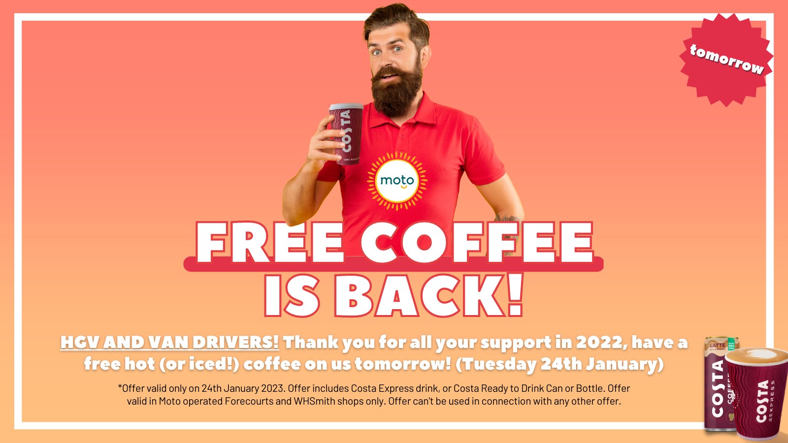 Costa express free coffee discount