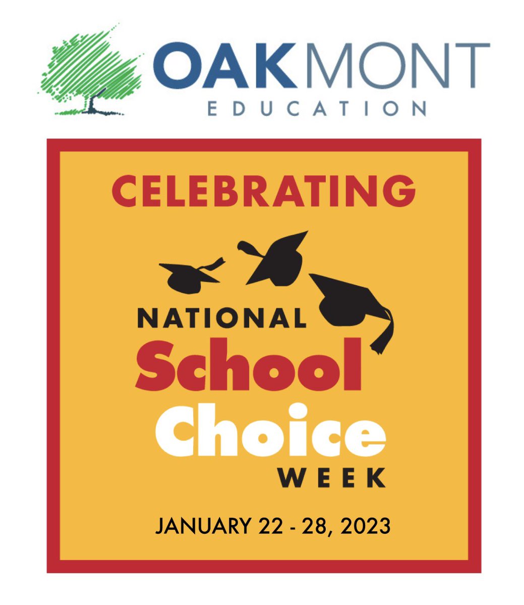 oakmontedu's tweet photo. This week we celebrate the diverse educational options available to students and families across the country. Celebrate with us!
#SchoolChoiceWeek #SchoolChoice #PromiseOverPrison #DropoutRecovery #CareerTech https://t.co/b4ucNfnHVZ
