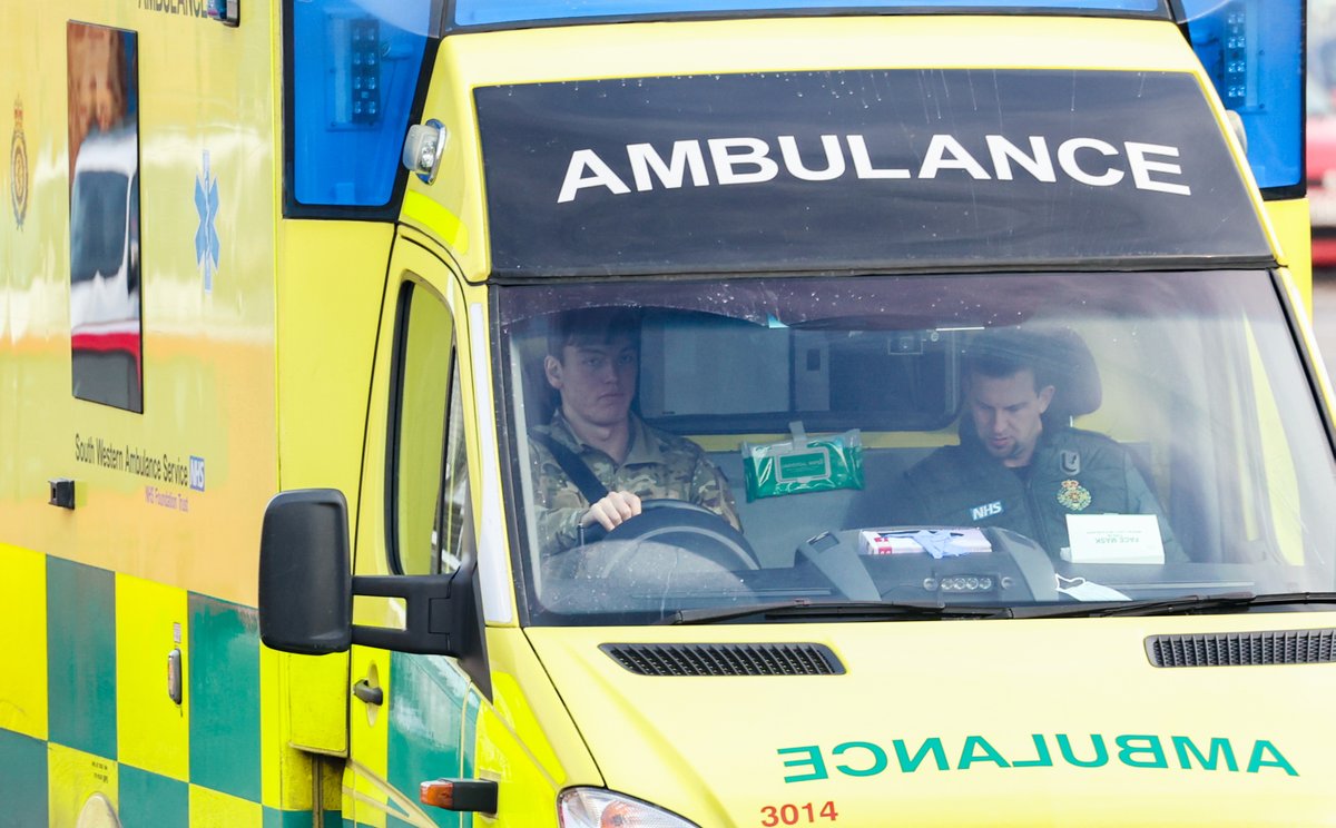 TomWrenPhoto's tweet photo. Ambulance workers strike in Bristol @SWNS 

#ambulance #ambulancestrike #AmbulanceStrikes #bristol https://t.co/k3WzsMr7oT