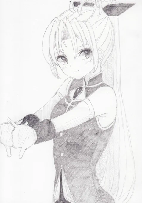 シャーペンで描きました。魔法少女まどか☆マギカから、佐倉杏子です#魔法少女まどかマギカ 