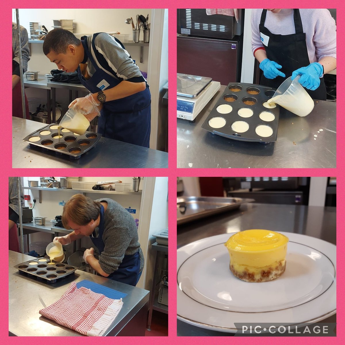CareTradeUK's tweet photo. Very productive day in the CareTrade #workingkitchen on Friday. Making delicious mini #Cheesecakes for a client #Neurodiversity #Employability #over25s #getautismworking https://t.co/ffZRtt2c7B https://t.co/UxMPzeiqPm