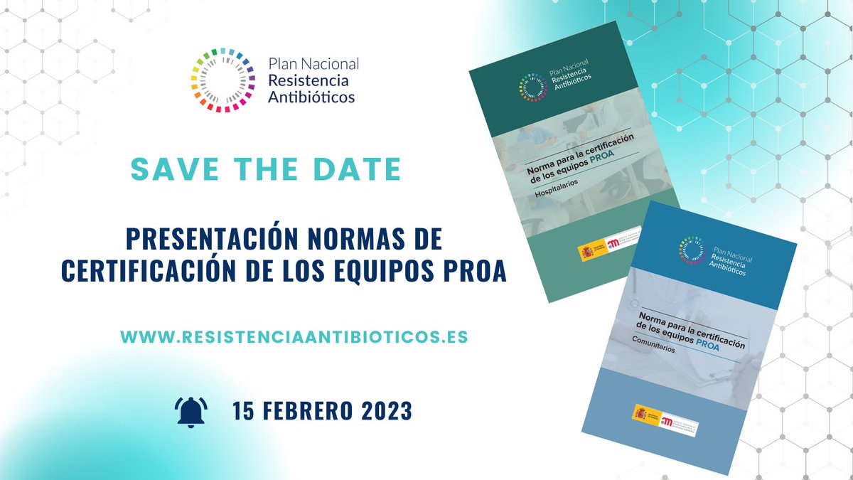 🔊 Presentamos las Normas de certificación de los equipos PROA comunitarios y hospitalarios

📆 15 febrero a las 10:30h
💻 Online
🎯 Guía de trabajo que ayudará a la implementación de los PROA hospitalarios y comunitarios

¡Inscríbete!👉🏽bit.ly/3WuJGre
#PROA #stewardship