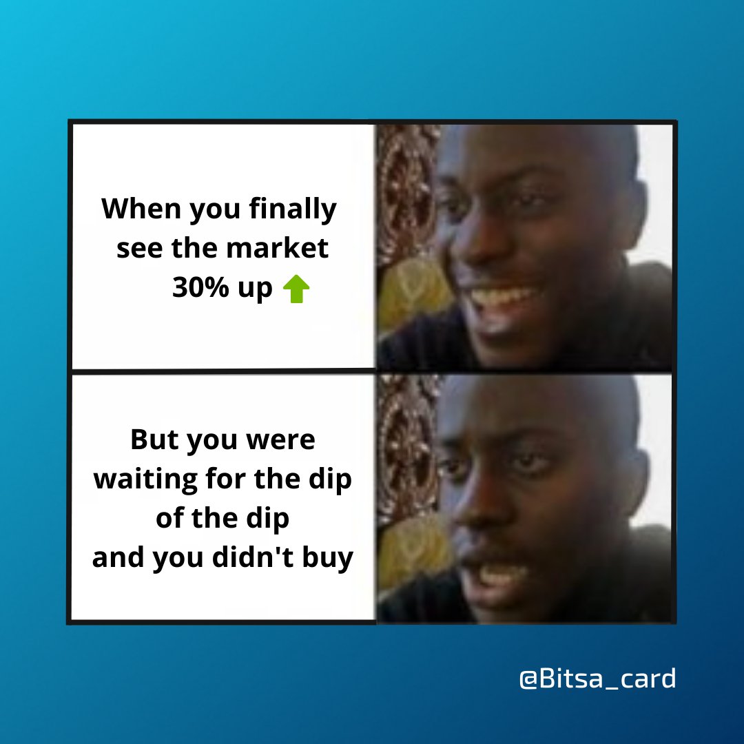 Bitsa_card's tweet photo. Did you wait too long? 😂
#cryptomeme #greencandles #bitsa https://t.co/ISrAzvqgPQ