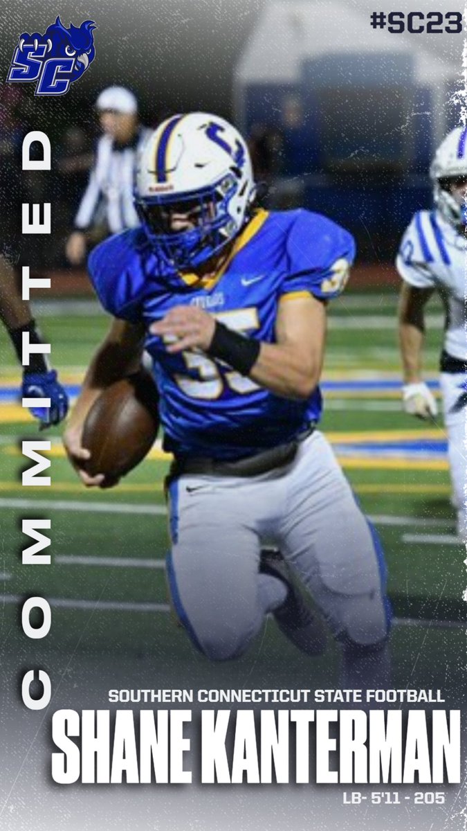 ShaneKanterman's tweet photo. Excited to announce I will be continuing my Academic and Athletic Career at Southern Connecticut State‼️‼️ I’d like to thank my family and all my coaches that got me to this point! @ChrisBergeski @SCSUFB https://t.co/hIYWw5Vo1H