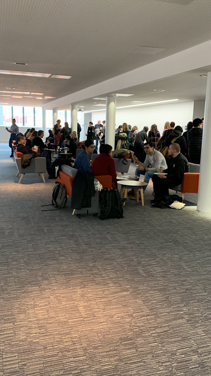 WorkEqualities's tweet photo. The hubbub of academics and researchers discussing presentations and enjoying lunch! #fairwrc #futureofwork #workfutures @AllianceMBS https://t.co/Yclyvta8Tr