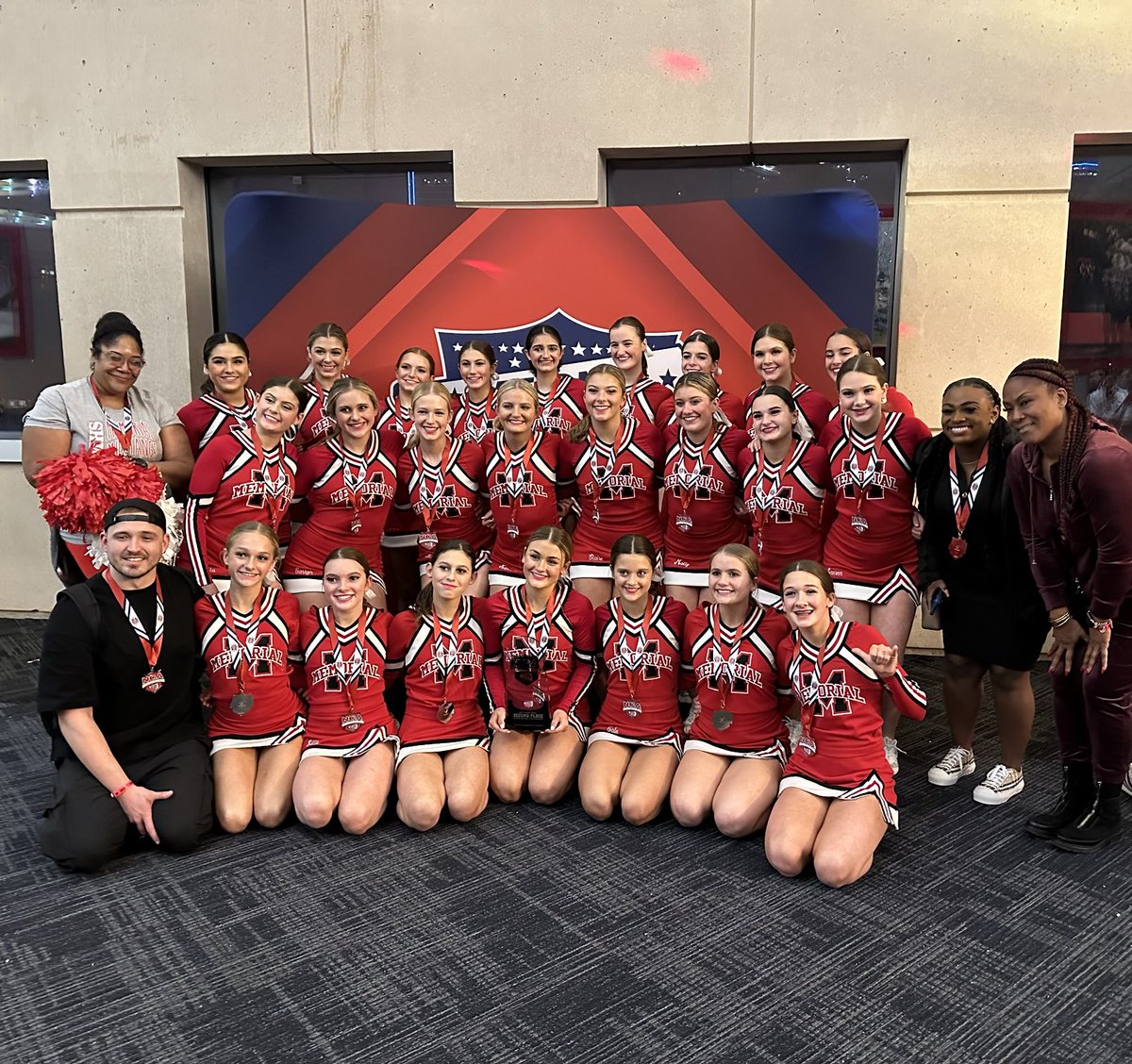 MHShouston's tweet photo. Congratulations to the MHS cheer team for placing 2nd at the NCA cheer competition in Dallas this weekend! #MustangProud https://t.co/kuADlH5G2p
