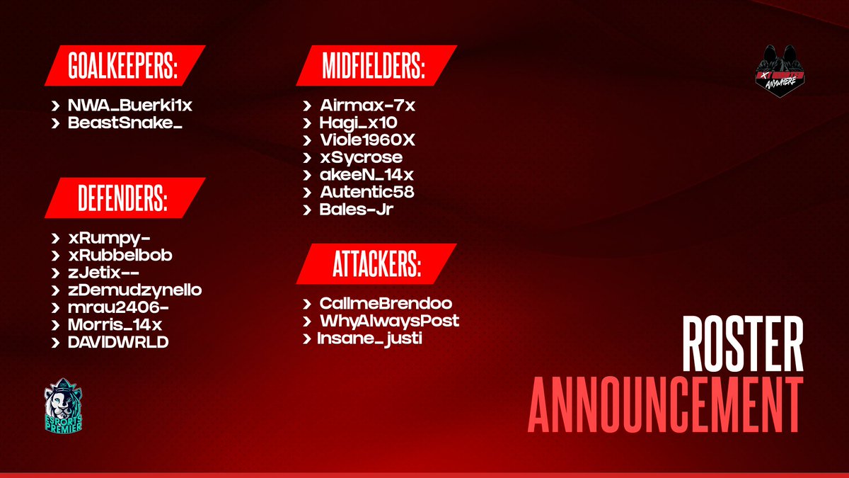 🚨🚨 Squad Announcement for the upcoming <a href="/VPGPremier/">VPG Esports Premier</a> season.

#NotWantedAnywhere