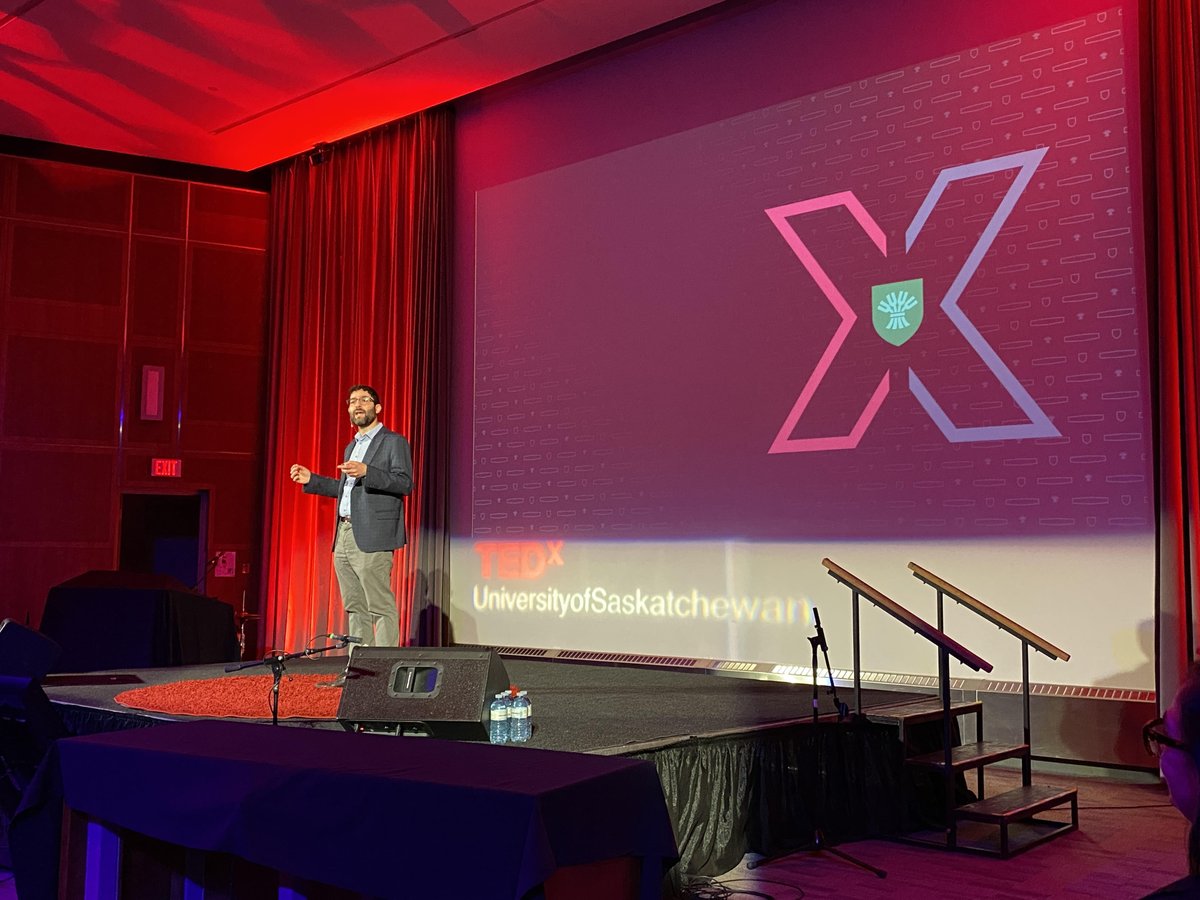 <a href="/quanTA_USask/">quanTA</a> director Dr. Steven Rayan on the <a href="/TEDx/">TEDx</a> stage @USask speaking about the Quantum Magic all around us and the importance of Math and Art in making it happen! (Thanks to fellow speaker <a href="/sci_questions/">Arinjay Banerjee</a> for the photo and for their exciting talk!) <a href="/TEDxUSask/">TEDxUniversityofSaskatchewan</a> <a href="/pimsmath/">Pacific Institute for the Mathematical Sciences</a>