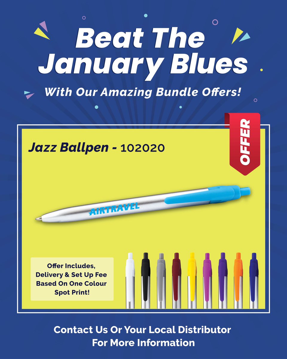 ProductSourcePS's tweet photo. Beat the January blues with our special offers on the Alpine Pen, Border Message Pen, and Jazz Pen.✍️🖊️

Don't miss out on this limited time offer‼️

#AlpinePen #BorderMessagePen #JazzPen #SpecialOffers #promotionalproducts https://t.co/vk8K2L2mJo