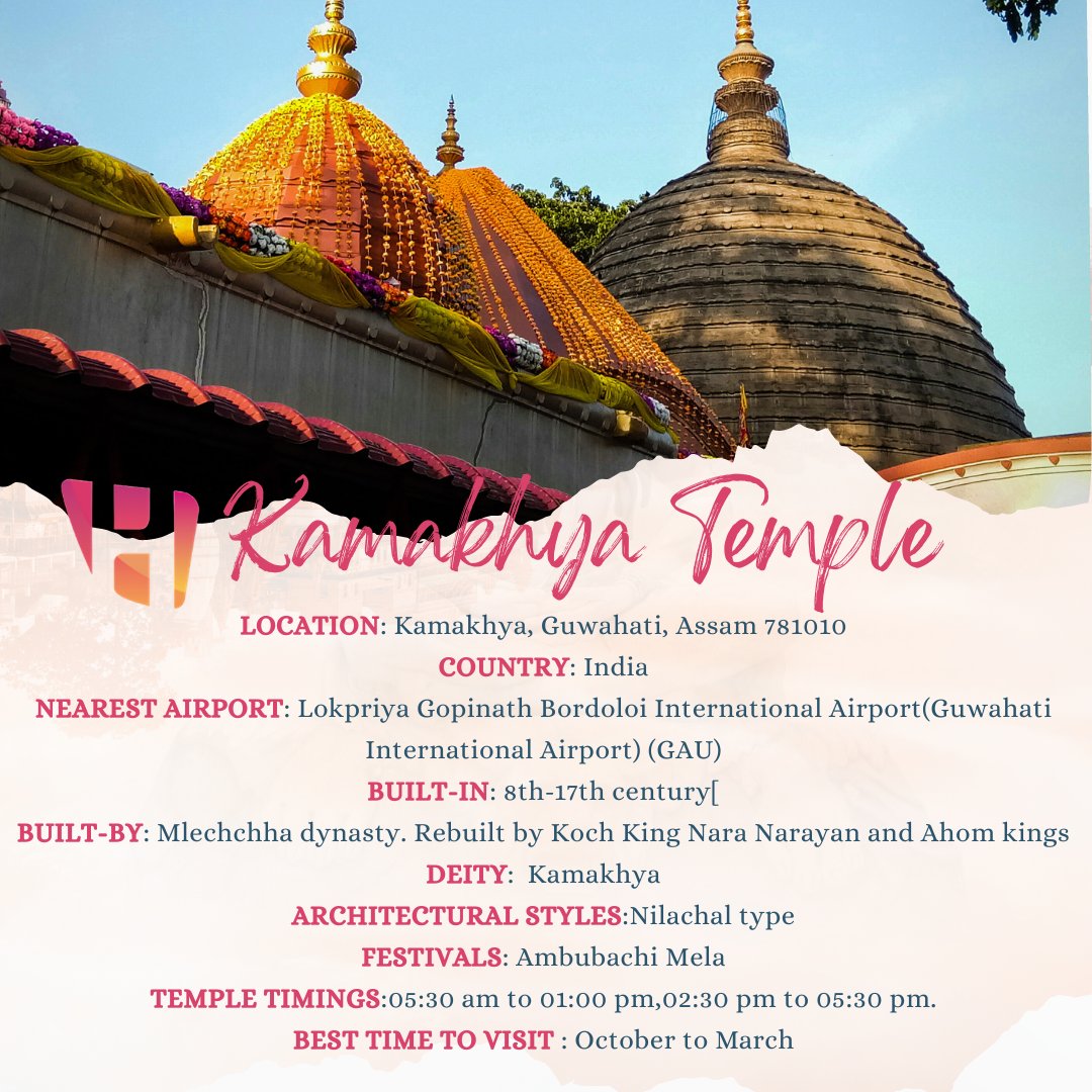 HappyjourneyL's tweet photo. Kamakhya Temple is a Hindu temple located in the western part of Assam, India. It is one of the 51 Shakti Peethas.
#KamakhyaTemple #Guwahati #Assam #India #HinduTemple #IndianTemple #DeviTemple #SacredDestination #SacredSpaces #SacredPlace #Happyjoureylife #hjlifeservices https://t.co/HH6RB3BKrt