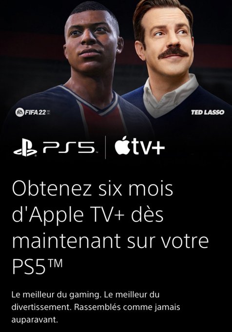 Dealabs's tweet photo. 🐀 🍎
Pour toutes celles et ceux qui ont chopé la PS5 grâce à nos alertes, vous avez 6 mois d'accès gratuits à Apple TV+ 👇 
➡ https://t.co/igEdQPhRfh ⬅ 
#bonplan https://t.co/mSWOZ2xATj