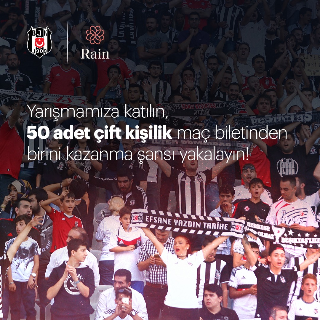 Rain_Turkiye's tweet image. Beşiktaş - Alanyaspor maçına tam 50 adet çift kişilik maç bileti hediye!

Katılmak için;

- Bu tweet'i RT et,
- @rain_turkiye hesabını takip et,
- Bir arkadaşını bu tweet'in altına etiketle ve bizi takip etmesini sağla.

Katılım koşulları 👉 bit.ly/3XtF8Tx