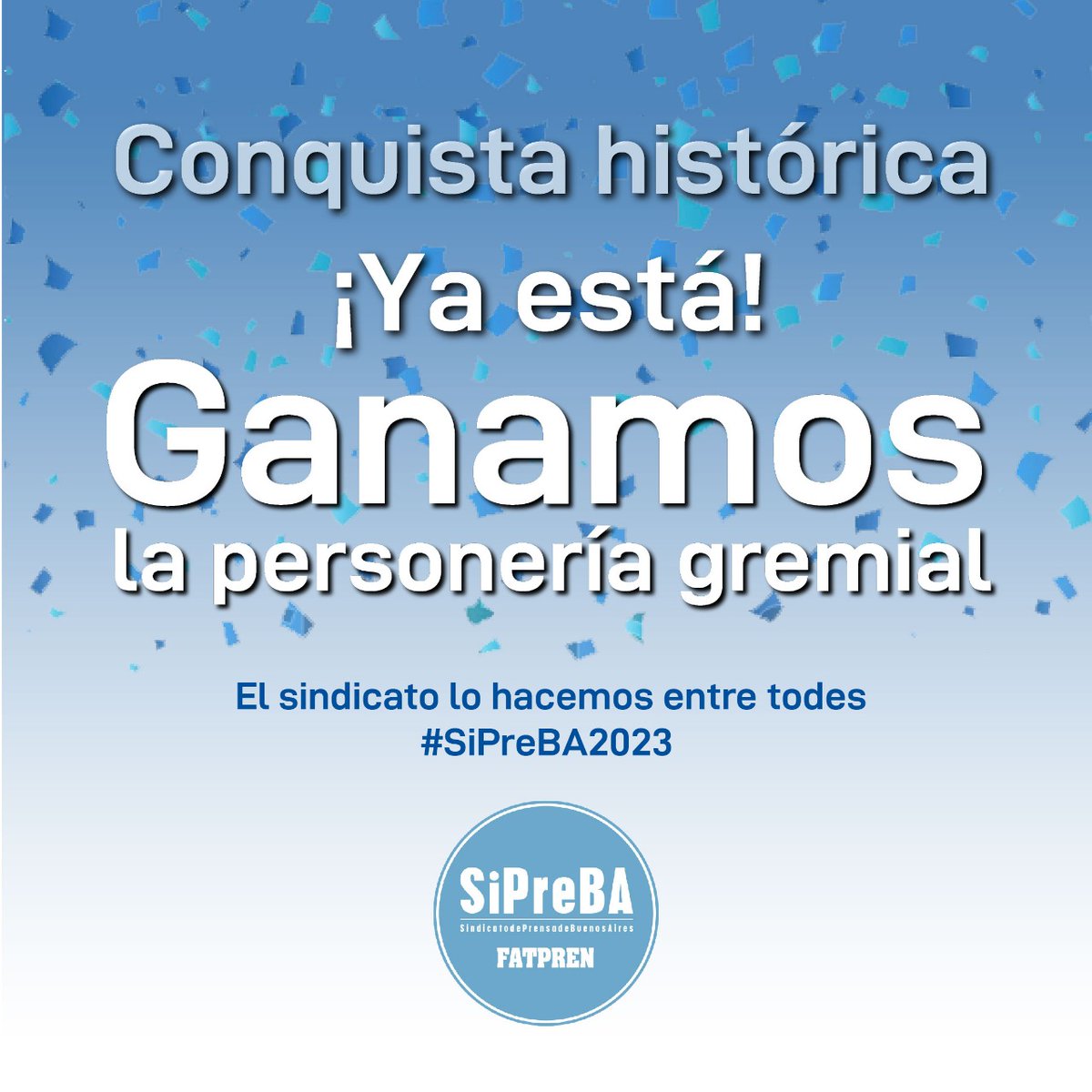 sipreba's tweet image. 💙💪🗣¡Conquista histórica!¡¡¡GANAMOS LA PERSONERÍA GREMIAL!!!

Con la firma de la Ministra de Trabajo, @kellyolmos , se confirmó este lunes 23/1 en el Boletín Oficial que el SIPREBA, nuestro sindicato, tiene la representación legal de les trabajadores de prensa de Buenos Aires.