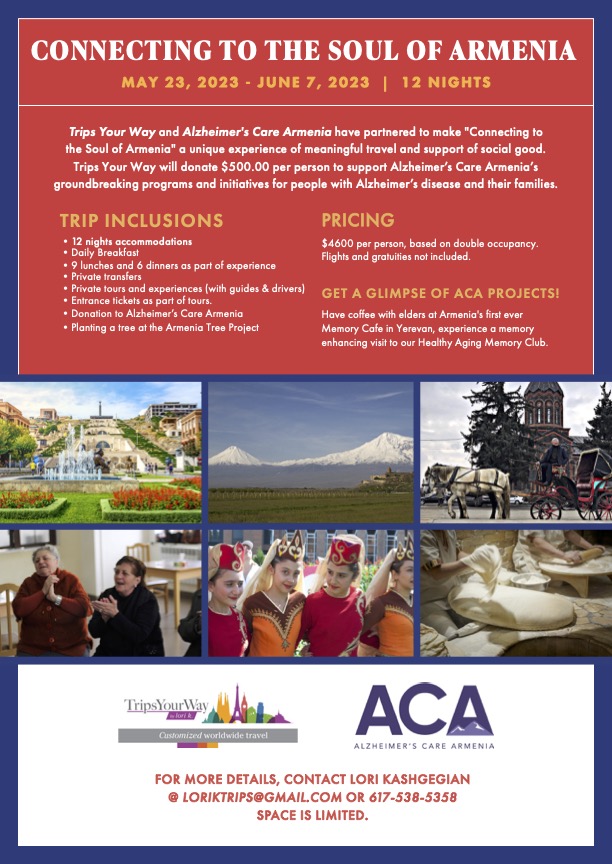 drjane4's tweet photo. Armenia on your bucket list?  If not, it needs to be!   Join us in Armenia for an "off the beaten path" trip to Armenia this Spring and help elders with Alzheimer's as you support the work of Alzheimer's Care Armenia  https://t.co/R8Du62Wuo7 https://t.co/MZ30n7AAwy