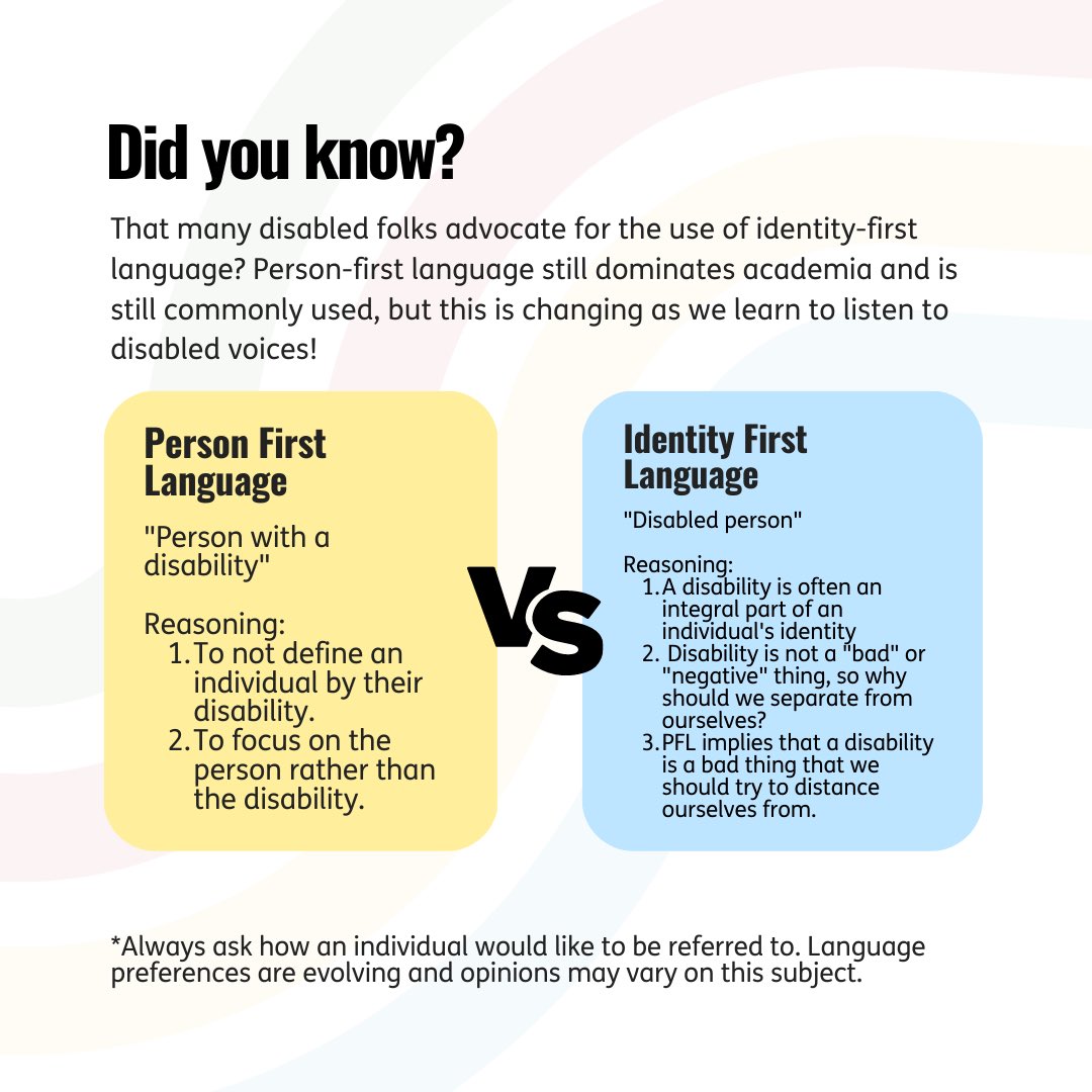 emmad53's tweet photo. Did you know that many disabled folks report experiencing significant ableism in conversations with their physicians? Here is a very quick guide to language surrounding disability from the Disability Studies in Medicine Interest Group at MUN. @MUNMed https://t.co/Ulatl7OTPP