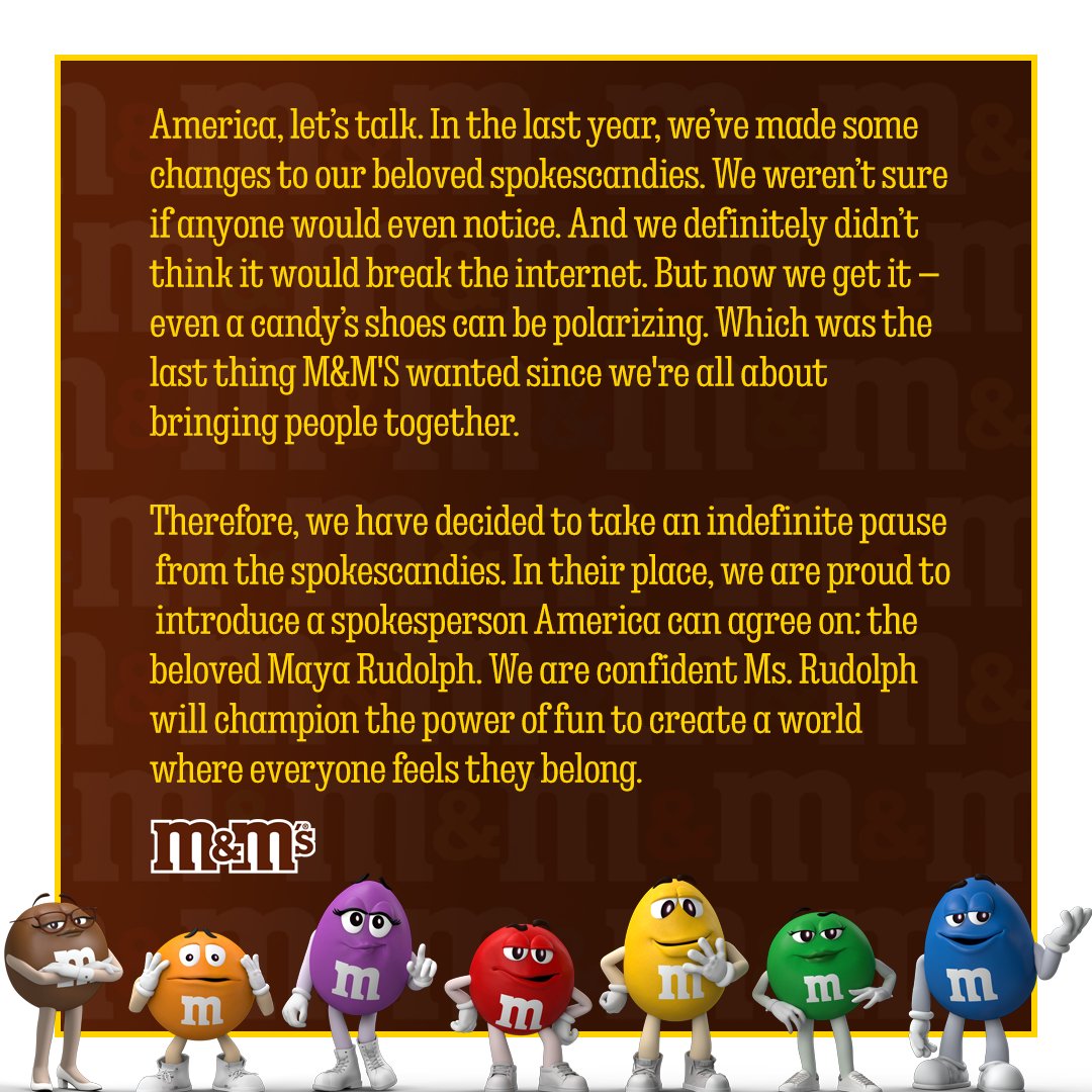 A message from M&M'S.