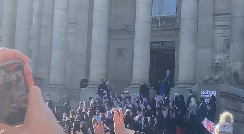 Dentrain's tweet photo. On Friday, it was a special day for Bolton as King Charles III came to celebrate the 150th year of Town Hall

So our staff went to go and pay their respects to the King❤️

#Bolton #KingCharlesIII https://t.co/SmqlbcP0UC