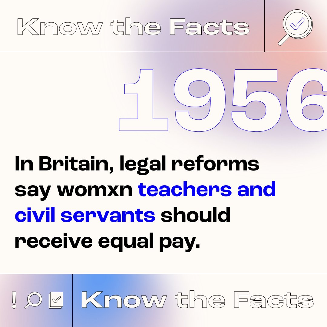 In 1956, equal pay was demanded for womxn teachers and civil servants. Unfortunately, womxn today still struggle with equal pay, and it is still an ongoing issue. #knowthefacts #1956 #equalpay #equalrights #equality #feminism #womxnempoweringwomxn #womxn #empowerment