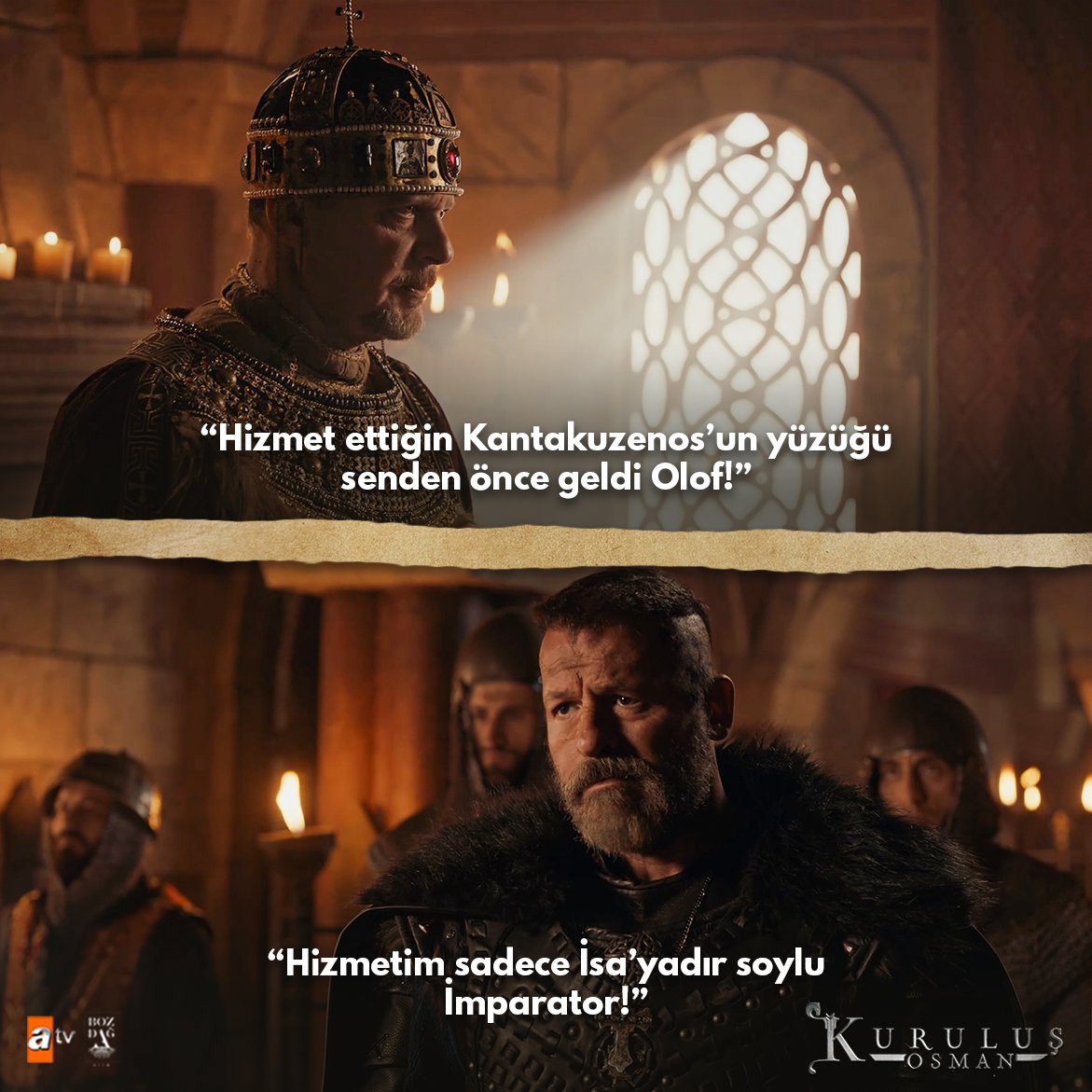 KurulusDizisi's tweet image. “Hizmetim sadece İsa’ yadır soylu İmparator!” #Olof

“My service for Jesus only, noble Emperor!”

#KuruluşOsman

@bozdagfilm @atvcomtr