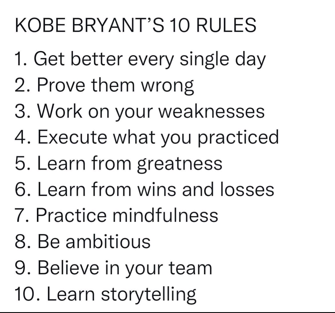 Kobe was one of the greatest of all time at his craft.  Let's learn and follow.  Have a great week!
#positiveattitude
#relentlessenergy