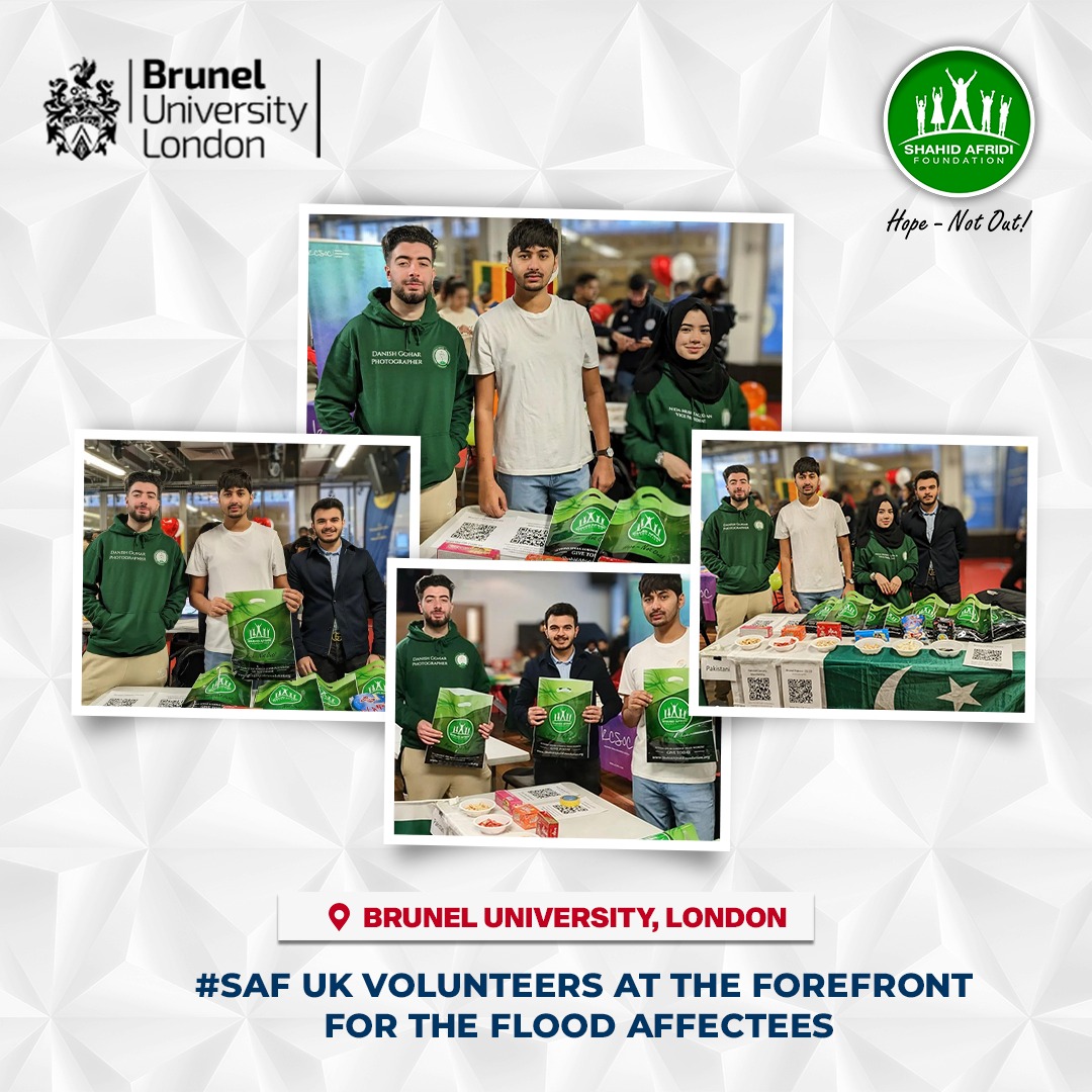 We greatly appreciate the <a href="/SAFStudentsUK/">SAF UK Student Network</a> &amp; @bulpaksoc of Brunel University for taking this noble initiative of selling goodie bags to raise funds for flood relief. Their support will go a long way in reigniting Hope for the flood affectees. Together ensuring #HopeNotOut for all!