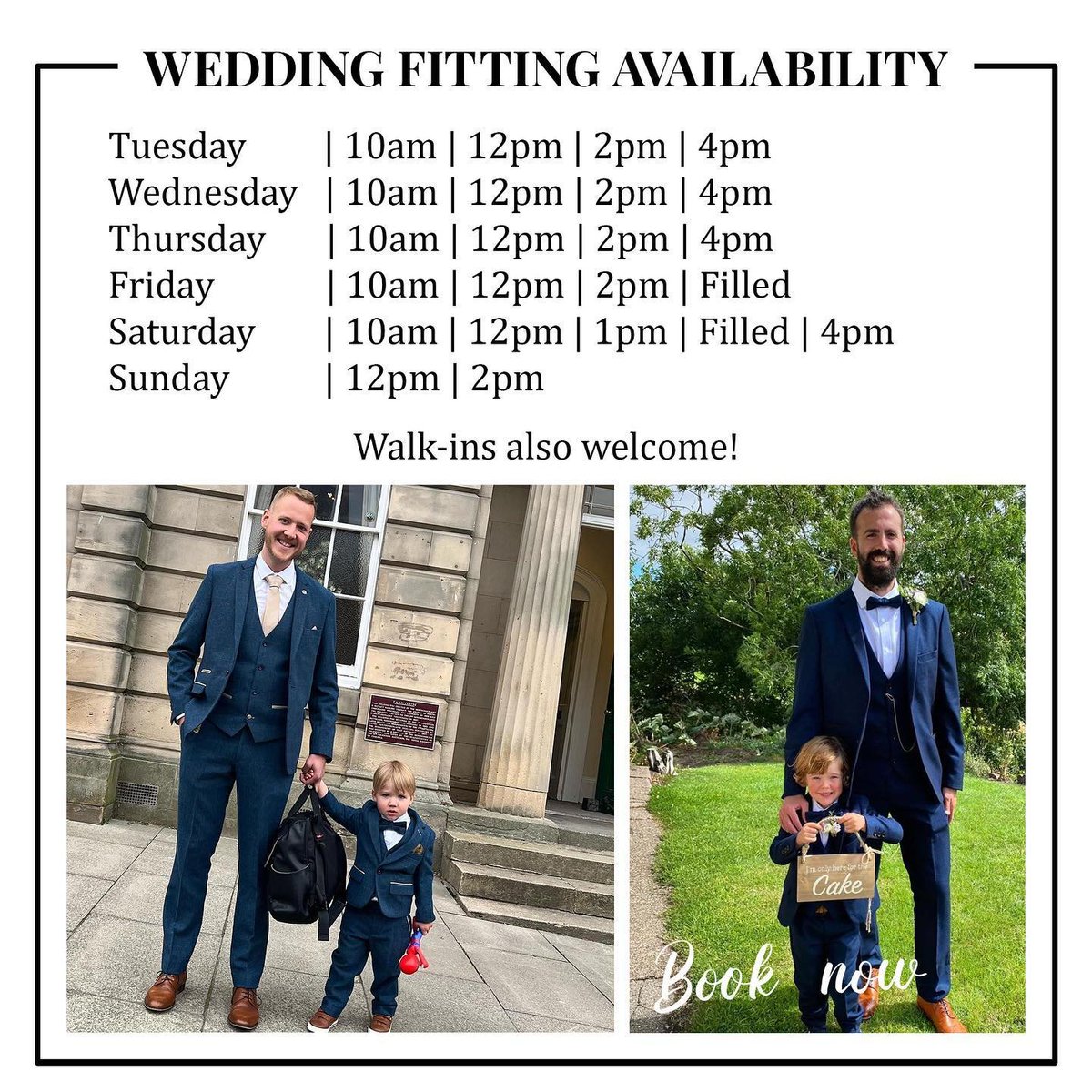 **FITTING AVAILABILITY**
Get yourself in this week and pick out the perfect suit!
Just send us a message.
- in house tailoring
- complimentary beers
- &amp; much more
#shoplocal #shopmorpeth #shopalnwick #menswear #mensclothes #mensfashion #marcdarcy #menssuit #shopnorthumberland