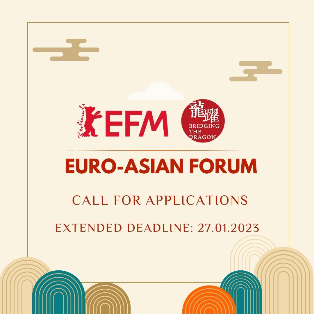 📢 Bridging the Dragon &amp; <a href="/efm_berlinale/">European Film Market</a> will host the Euro-Asian Forum on 21 February.

Producers, sales agents, distributors, etc. interested in collaborating with Asia can apply to participate by 27 January ➡️bit.ly/EFM_2023