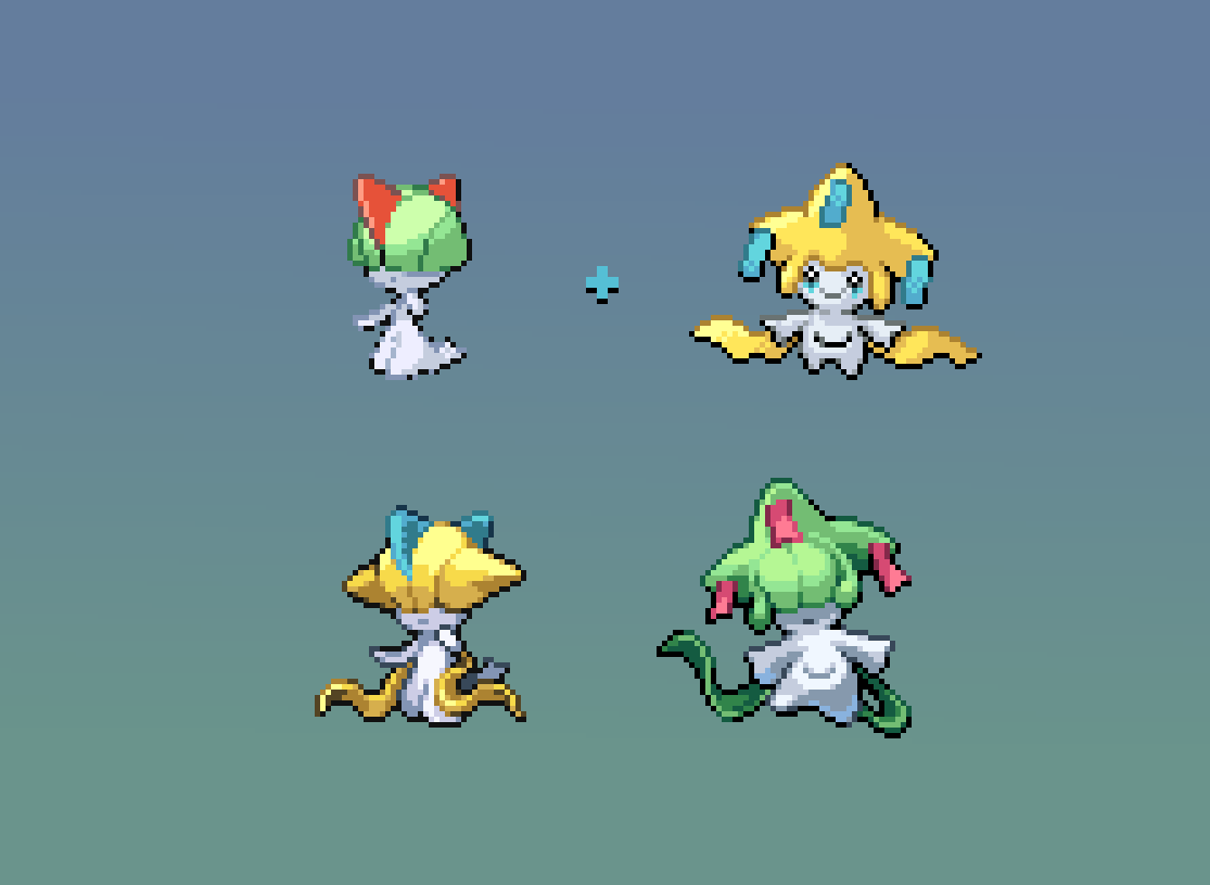 「made some more pokefusions #pixelart 」|gatoのイラスト