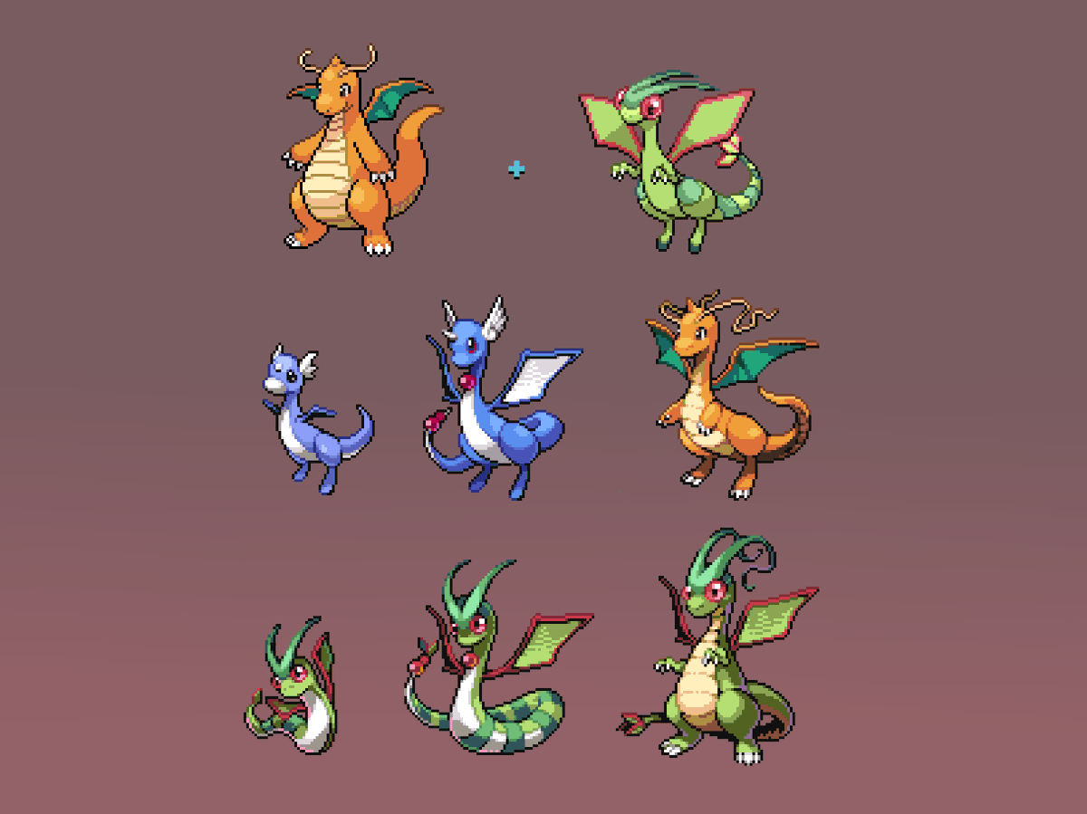 「made some more pokefusions #pixelart 」|gatoのイラスト