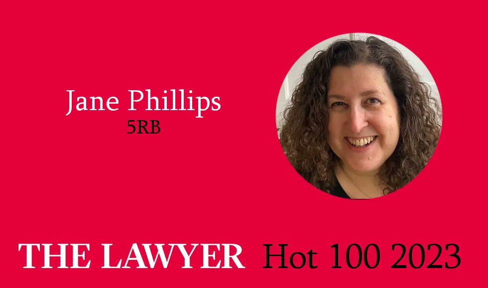TheLawyermag's tweet photo. Jane Phillips’ new role as the joint head of @5RB should not be understated. Not only is the specialist media chambers now led by two women, but by one silk and one junior barrister – a rarity for the commercial Bar. #TheLawyerHot100🔥 https://t.co/LNN0eG2KRO https://t.co/pyiEPwrtXo