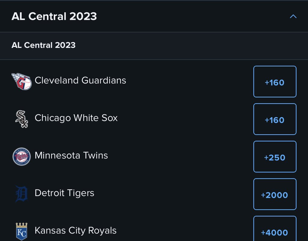 Clinton Cole on Twitter "AL Central odds today… White Sox and
