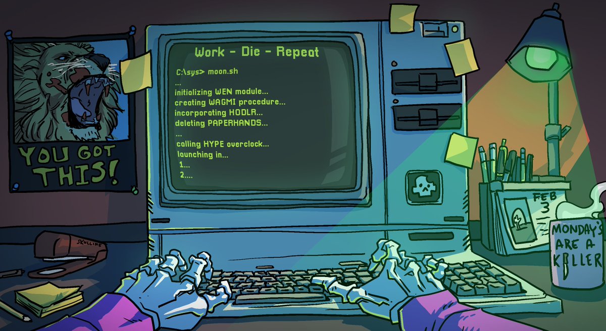 workingdeadnft's tweet photo. Work. Die. Repeat 🪙 

Our staking script is ready, all modules have been installed and we're ready to launch our staking platform. 

Coming to you TOMORROW!💀📅 

[like and retweet for a chance to win WL for phase 2] https://t.co/lMoJvRpvoe