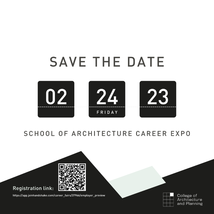 AIA Utah (@aiautah) on Twitter photo <a href="/UofUCAP/">U of U College of Architecture + Planning</a> is hosting its School of Architecture Career Expo on Friday (2/24) from 11:30 am - 1:30 pm. CA+P is also offering interested firms the opportunity to interview students from 1:45 - 3:45 p.m.
Learn more and register ow.ly/hZ8Z50MwjX6 <a href="/UofUCAP/">U of U College of Architecture + Planning</a> is hosting its School of Architecture Career Expo on Friday (2/24) from 11:30 am - 1:30 pm. CA+P is also offering interested firms the opportunity to interview students from 1:45 - 3:45 p.m.
Learn more and register ow.ly/hZ8Z50MwjX6