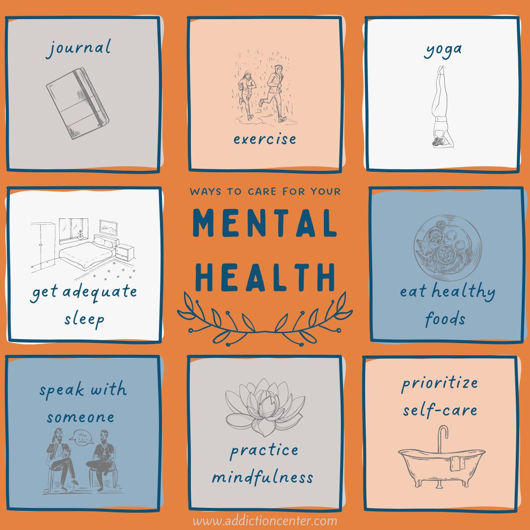 There are many ways you can adequately care for your mental well-being. Here are some good ones if you’re stuck!

#mentalhealth #wellbeing #selflove #care #nurture #addictioncenter