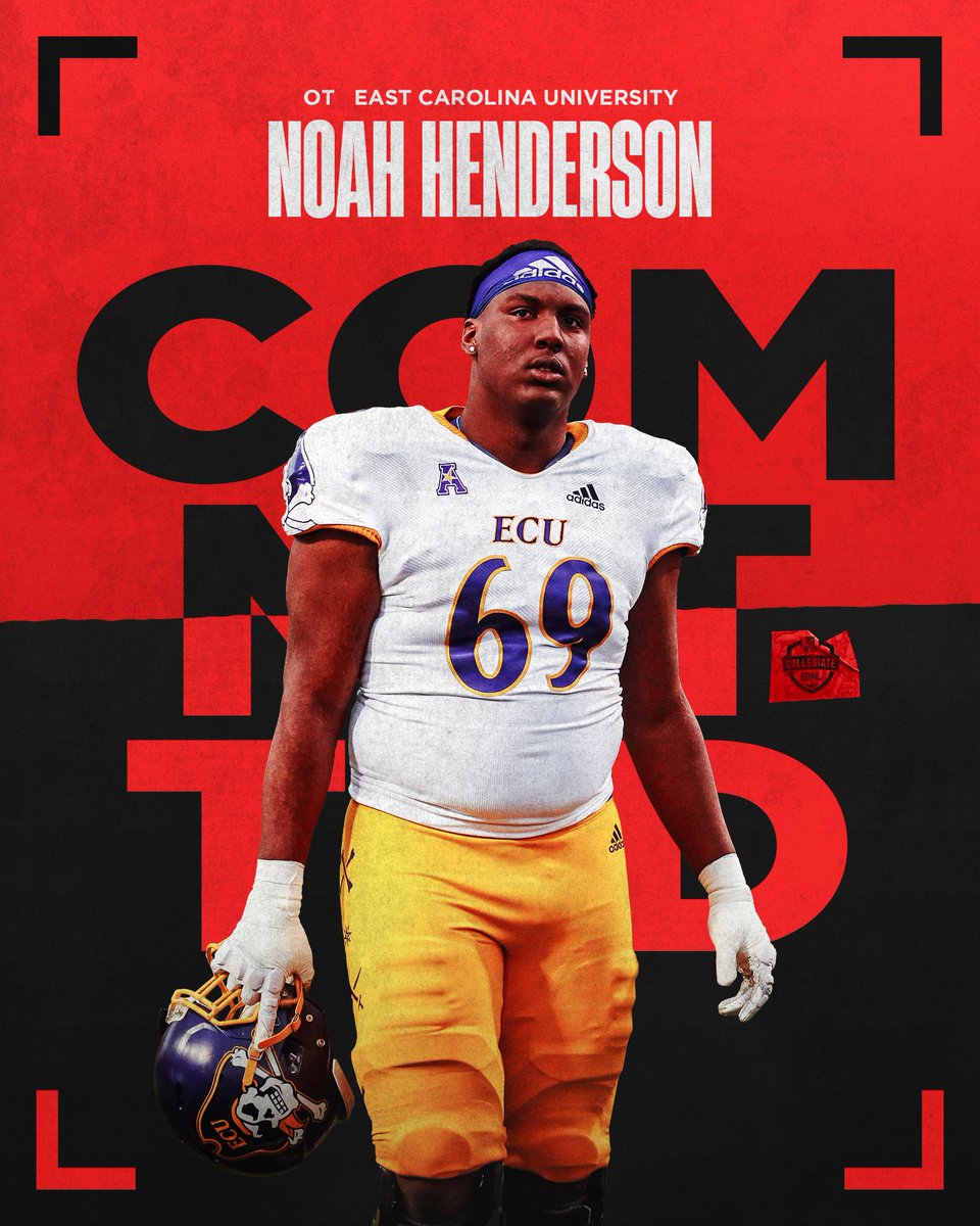 The NFLPA Collegiate Bowl (@nflpabowl) on Twitter photo WE GOT ‘EM <a href="/bxbyshaq/">Noah Henderson</a> 🔥
The 6’6” offensive linesman for <a href="/ECUPiratesFB/">ECU Football</a> has officially accepted his invite to the 2023 Collegiate Bowl!
Welcome, Noah 🤝
#NFLPABowl | #Path2Pasadena | #Family🏴☠️ WE GOT ‘EM <a href="/bxbyshaq/">Noah Henderson</a> 🔥
The 6’6” offensive linesman for <a href="/ECUPiratesFB/">ECU Football</a> has officially accepted his invite to the 2023 Collegiate Bowl!
Welcome, Noah 🤝
#NFLPABowl | #Path2Pasadena | #Family🏴☠️