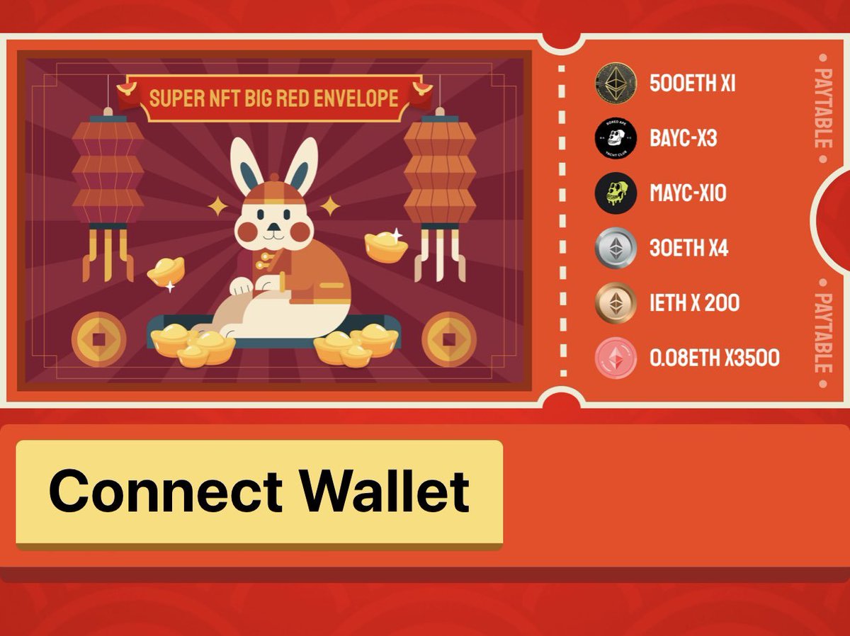 目前已经开出许多大奖的兔子乐透，下一阶段666开奖名额也剩不多，祝你们好运

🎁总奖池高达 1600 ETH任你抽
🎉抽2个奖券X 免费空投（价值0.16E）
 1⃣关注
@superstar_tiger
<a href="/Sixth9351/">Sixth 💨</a> 
 2⃣点赞转发
 3⃣回覆：我要中乐透
 价格：0.08 ETH
 造币厂网站：rabbitlotto.xyz
 ⌚️24小时