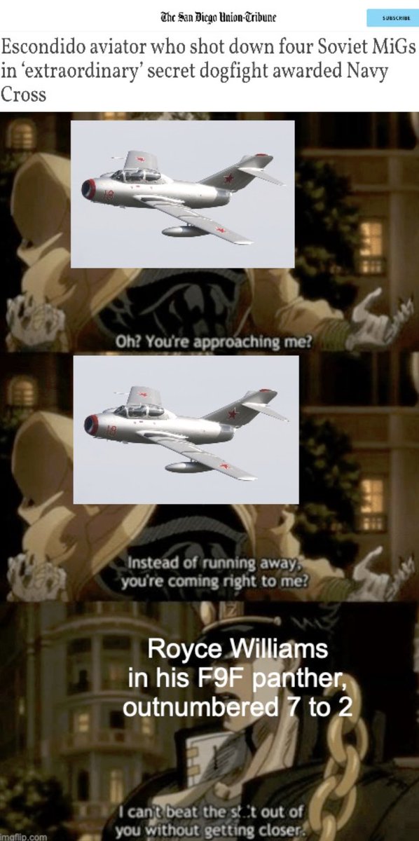DavisCollegeRep's tweet photo. Welcome back to #MemeMonday! With our first meme back after the Winter Break, we would like to honor a California hero who was just recently honored for his bravery in the air over Korea over 50 years ago. https://t.co/GBcbA1jW8N