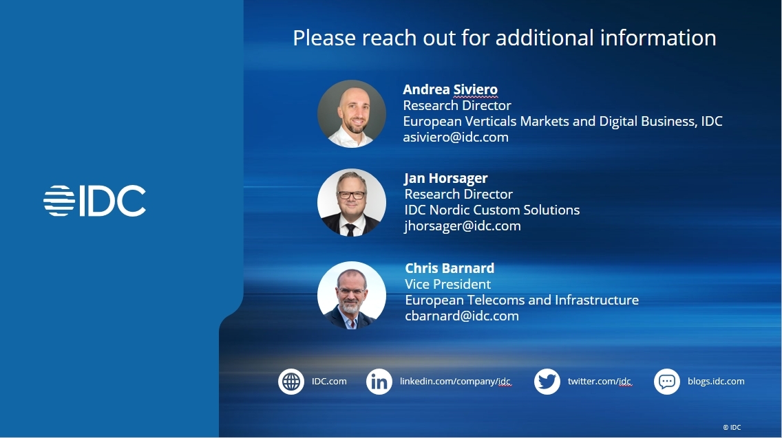 And it's a wrap! Thank you for checking in for the #idcdirectionsbenelux. We hope you found it interesting. Please touch base for a deeper dive at any time.