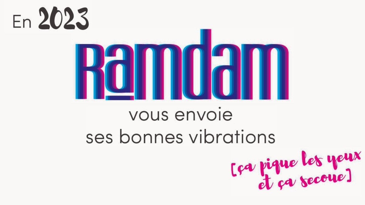 Toute l'équipe de Ramdam profite des Internets pour vous envoyer ses bons vœux. On vous souhaite une année pleine de bonnes vibrations.
#voeux #nouvelan #nouvelleannée2023