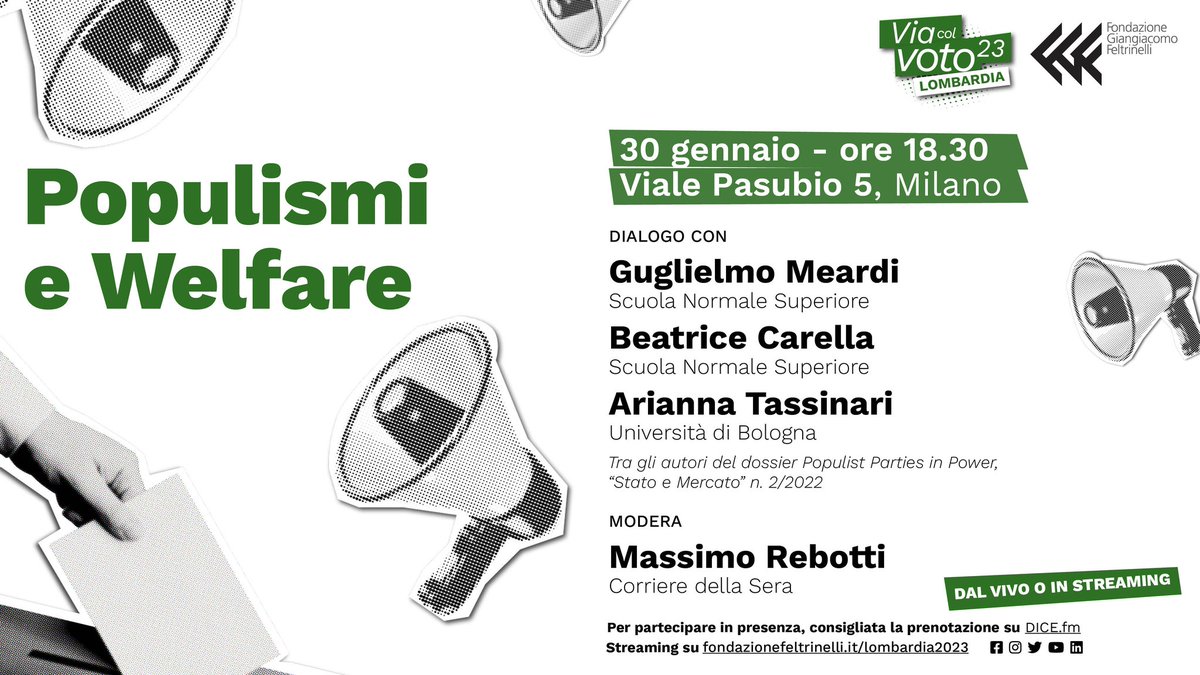 Stato&Mercato (@statoemercato) on Twitter photo Quali politiche di welfare con partiti populisti al governo?
Lunedi 30/1 alle 18.30 ne discutiamo a <a href="/FondFeltrinelli/">Fondazione Giangiacomo Feltrinelli</a> (Milano) a partire dagli articoli di @Caiani,<a href="/guglielmomeardi/">Guglielmo Meardi</a>, <a href="/Ari_Tassinari/">Arianna Tassinari</a>,<a href="/marenco_matteo/">Matteo Marenco</a>,<a href="/bea_carella/">Beatrice Carella</a> sul n.2/2022 rivisteweb.it/issn/0392-9701
Anche in streaming Quali politiche di welfare con partiti populisti al governo?
Lunedi 30/1 alle 18.30 ne discutiamo a <a href="/FondFeltrinelli/">Fondazione Giangiacomo Feltrinelli</a> (Milano) a partire dagli articoli di @Caiani,<a href="/guglielmomeardi/">Guglielmo Meardi</a>, <a href="/Ari_Tassinari/">Arianna Tassinari</a>,<a href="/marenco_matteo/">Matteo Marenco</a>,<a href="/bea_carella/">Beatrice Carella</a> sul n.2/2022 rivisteweb.it/issn/0392-9701
Anche in streaming